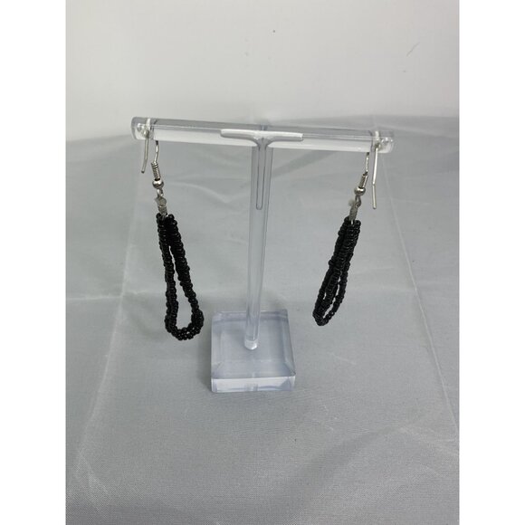 Black Beaded Necklace & Earring Set By Paparazzi - Picture 2 of 7